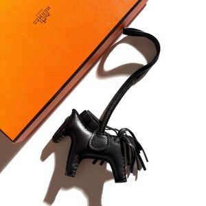 Hermes Rodeo So Black Monochrome Milo Lambskin PM Bag Charm